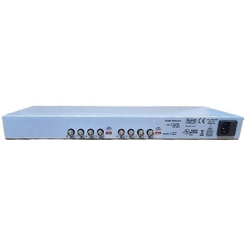 Nitek ER8200C IP Video over Coax Network Extender, Multi-Port, 8-Channel, BNC Coax Jack, RJ45 Connector, 100 Base-TX, 100 to 240 Volt AC, Rack Unit 12\\" Depth