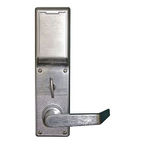Napco DL4500DBR/26D Digital Door Lock with Straight Lever Trim, Cylinder, Right Hand, 1-3/8 to 1-7/8\\", 200-User Codes, Satin Chrome Plated