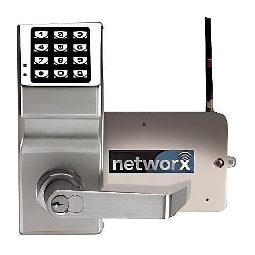 Napco DL6100IC/26D Trilogy Networx Keyless Entry Cylindrical Lock, Non-Handed, 1-5/8 to 1-7/8\\" Thickness, 5000-User Codes, Satin Chrome Plated