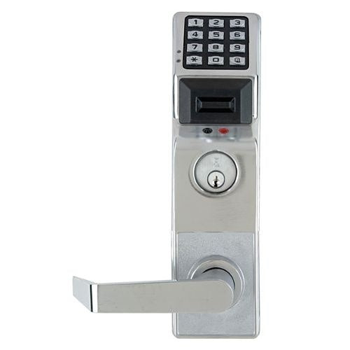 Napco PDL4500DBL/26D Alarm Lock Trilogy Series Digital Mortise Privacy Keyless Pin/Prox Lock, Straight Leverset, Satin Chrome Finish
