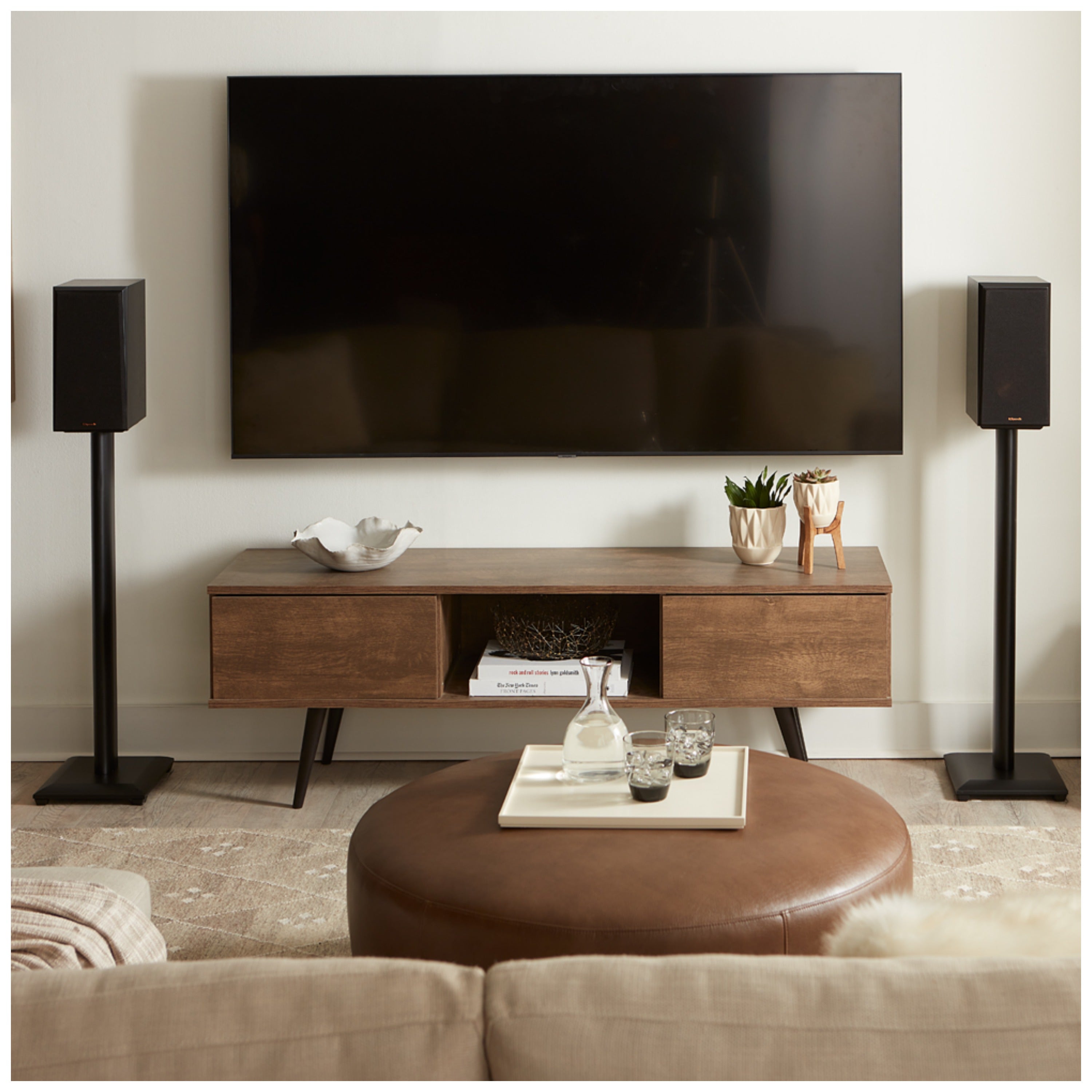 Sanus 36\\" Tall Speaker Stands with 6x6 Top Plate (Pair)