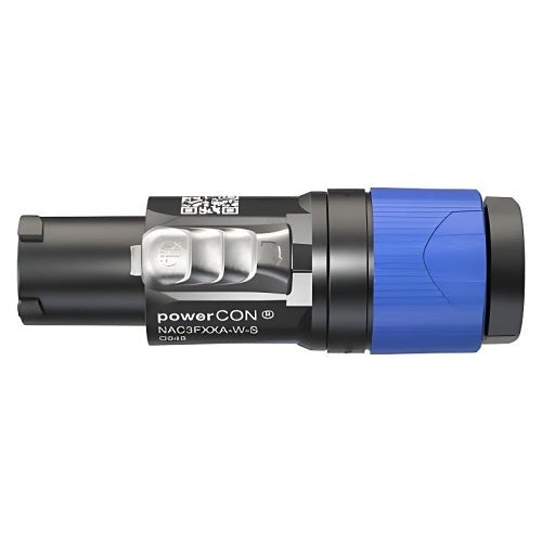 NEUTRIK NAC3FXXA-W-S a Single Phase Lockable Power Connector with Circuit Breaking  Cable End, Blue