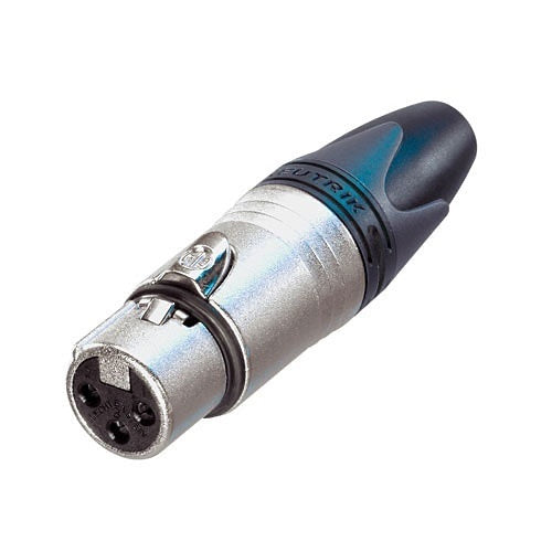 Neutrik NC3FXX-HA XX Series 3-Pin Female XLR Cable Connector with B Crimp Terminals, Silver Contacts, Nickel Housing