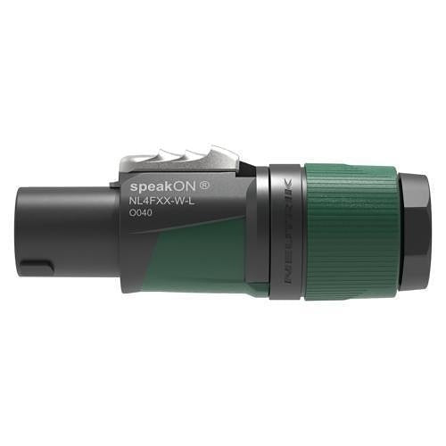 Neutrik NL4FXX-W-L speakON XX Series 4-Pole Cable Connector, Large Chuck for Cable 10-16mm (Each), Green