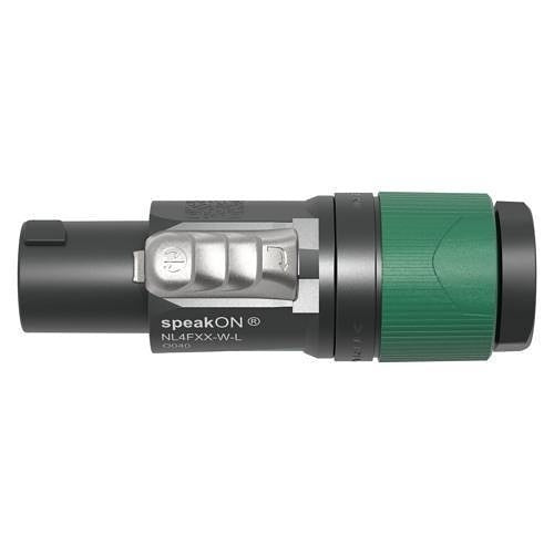 Neutrik NL4FXX-W-L speakON XX Series 4-Pole Cable Connector, Large Chuck for Cable 10-16mm (Each), Green