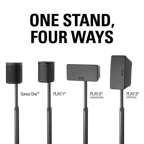Sanus WSSA1-B1 Sanus WSSA1 Adjustable Height Wireless Speaker Stand for Sonos One, Sonos One SL, Play:1, and Play:3, Black