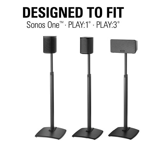 Sanus WSSA1-B1 Sanus WSSA1 Adjustable Height Wireless Speaker Stand for Sonos One, Sonos One SL, Play:1, and Play:3, Black