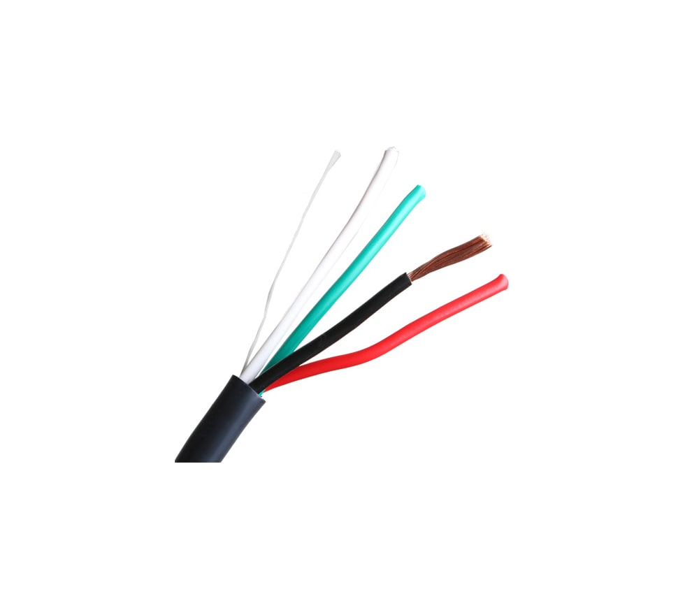 Wirepath™ 12 AWG 4-Conductor CMG Rated Speaker Wire - 500 ft Spool (Black)