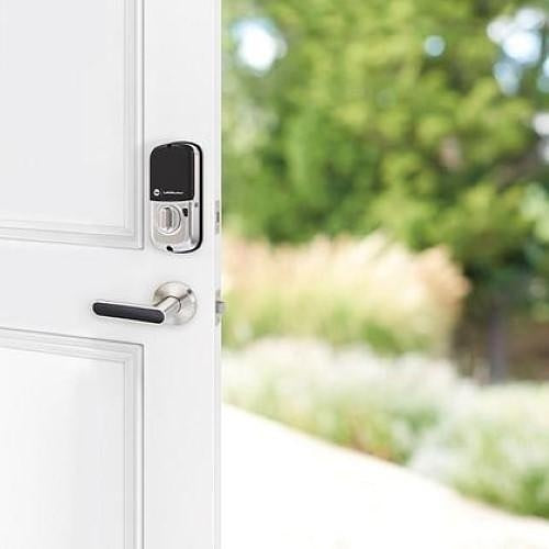 LiftMaster LMDBPACK-SN myQ Smart Touchscreen Deadbolt Lock with Wi-Fi Bridge, Satin Nickel