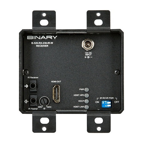 Binary B-520-RX-230-IR-W 520 Series 1080p HDBaseT Receiver with IR, In-Wall