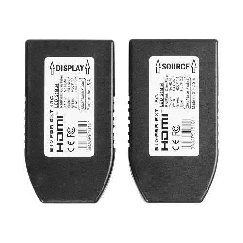 Binary B10-FBR-EXT-18G B10 Series Fiber to HDMI Extender, 4K at 60Hz, 18Gbps, HDR, ARC