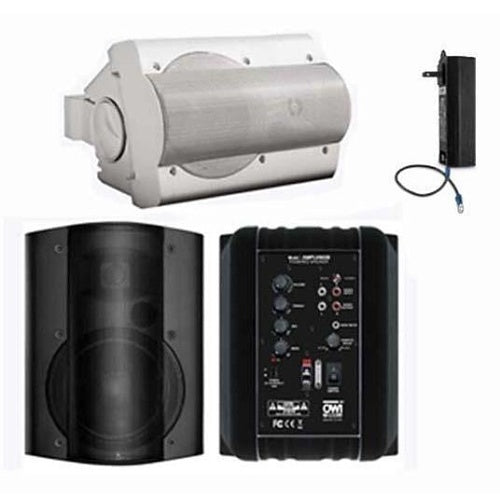 OWI AMPLV602B One Speaker Combo, Low Voltage Amplified Surface Mount Speaker, Black