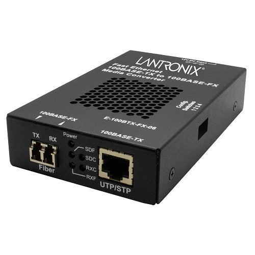 Lantronix E-100BTX-FX-06-NA Stand-Alone Fast Ethernet Media Converter 100Base-TX to 100Base-FX