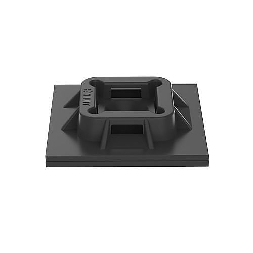 Panduit ABM100-AT-C0 1\\" 1\\" Adhesive Cable Tie Mount, Nylon 6.6, 100-Pack, Black