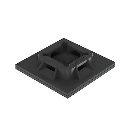 Panduit ABM100-AT-C0 1\\" 1\\" Adhesive Cable Tie Mount, Nylon 6.6, 100-Pack, Black