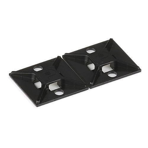 Panduit ABM2S-AT-C0 1\\" 1\\" Adhesive Cable Tie Mount, ABS Plastic, 100-Pack, Black