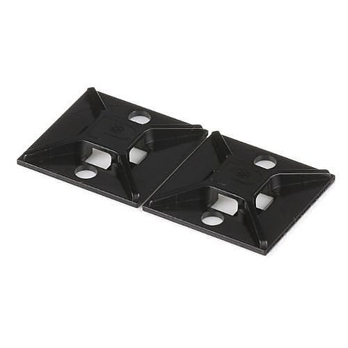 Panduit ABM2S-AT-C0 1\\" 1\\" Adhesive Cable Tie Mount, ABS Plastic, 100-Pack, Black