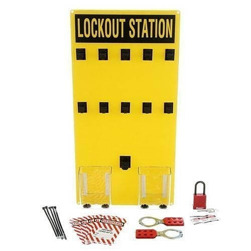 Panduit PSL-10SWCA Electrical Equipment Lockout Station with Components, 10 Personnel