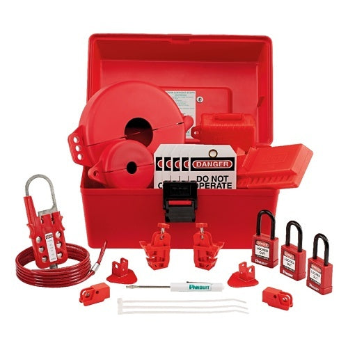 Panduit PSL-KT-MROA Maintenance Lockout Kit with Components, Red