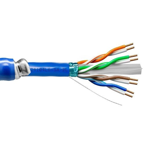 Provo 24104L6-SA-BL CAT6 23/4-Pair Armoured STP Ethernet Cable,  Blue
