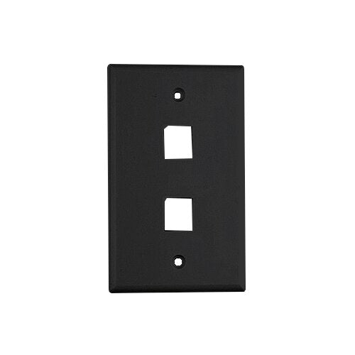 Provo 2 Hole Wall Plate for Keystone Jack – Black