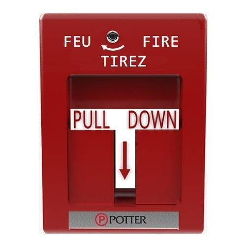 Potter 1004640-2 RMS-6T-EXP-WP Single-Action Explosion Proof Manual Pull Station, Red