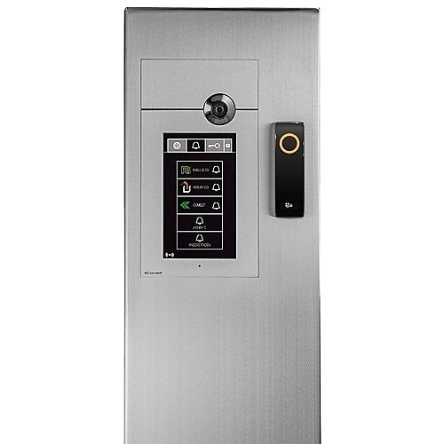 Pedestal Pro 124TOW-PDK-001-304 Intercom Housing, 54\\" Stainless Steel Bollard, Architectural Tower Design with 12\\" Face