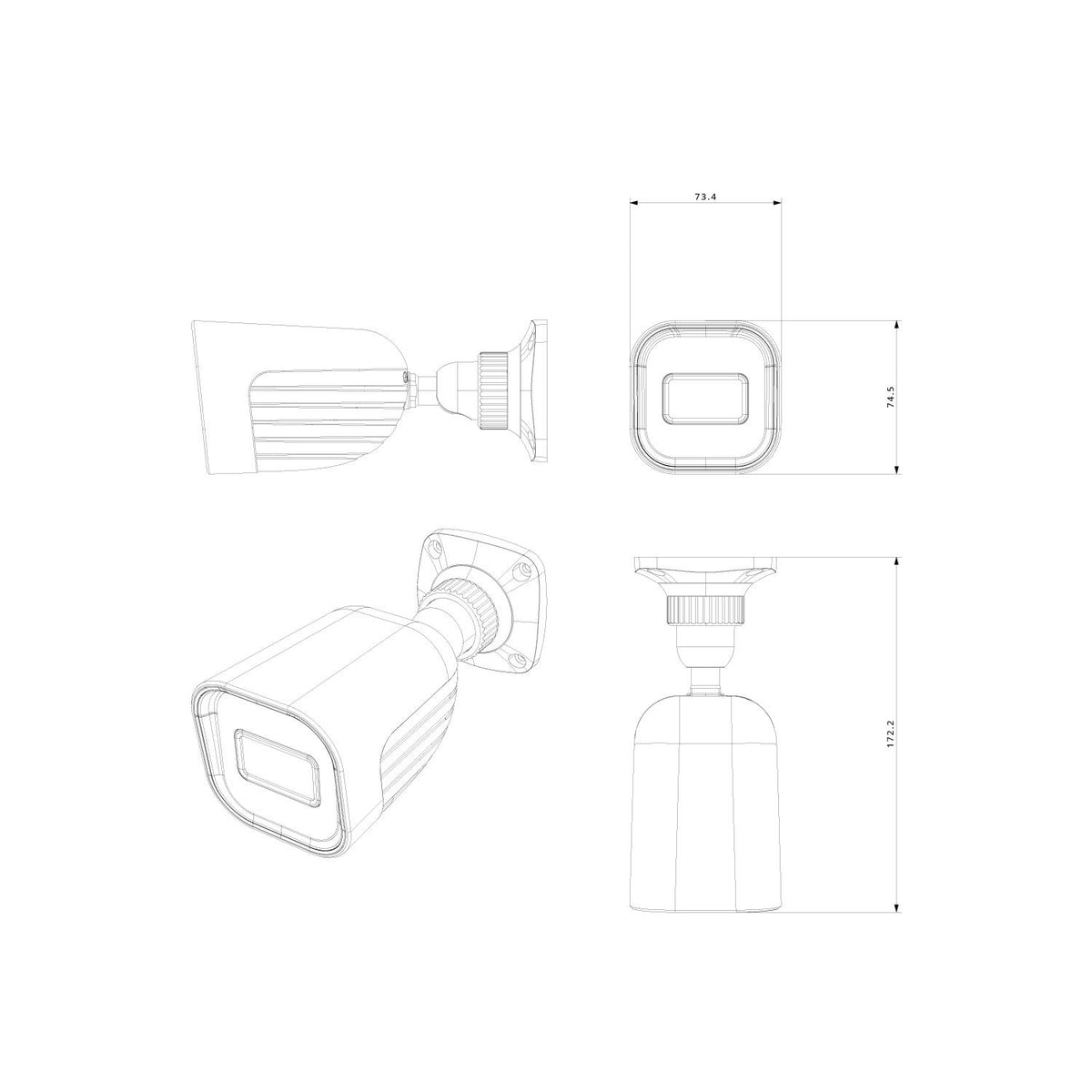 Provision-ISR 4MP Fixed Lens Bullet Camera with Hybrid LED and DDA1 Analytics