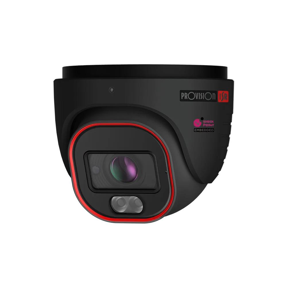 Provision-ISR 4MP Turret S-Sight Hybrid IP MVF 2.8-12mm Lens w/ 40M IR and DDA Analytics Camera – Black