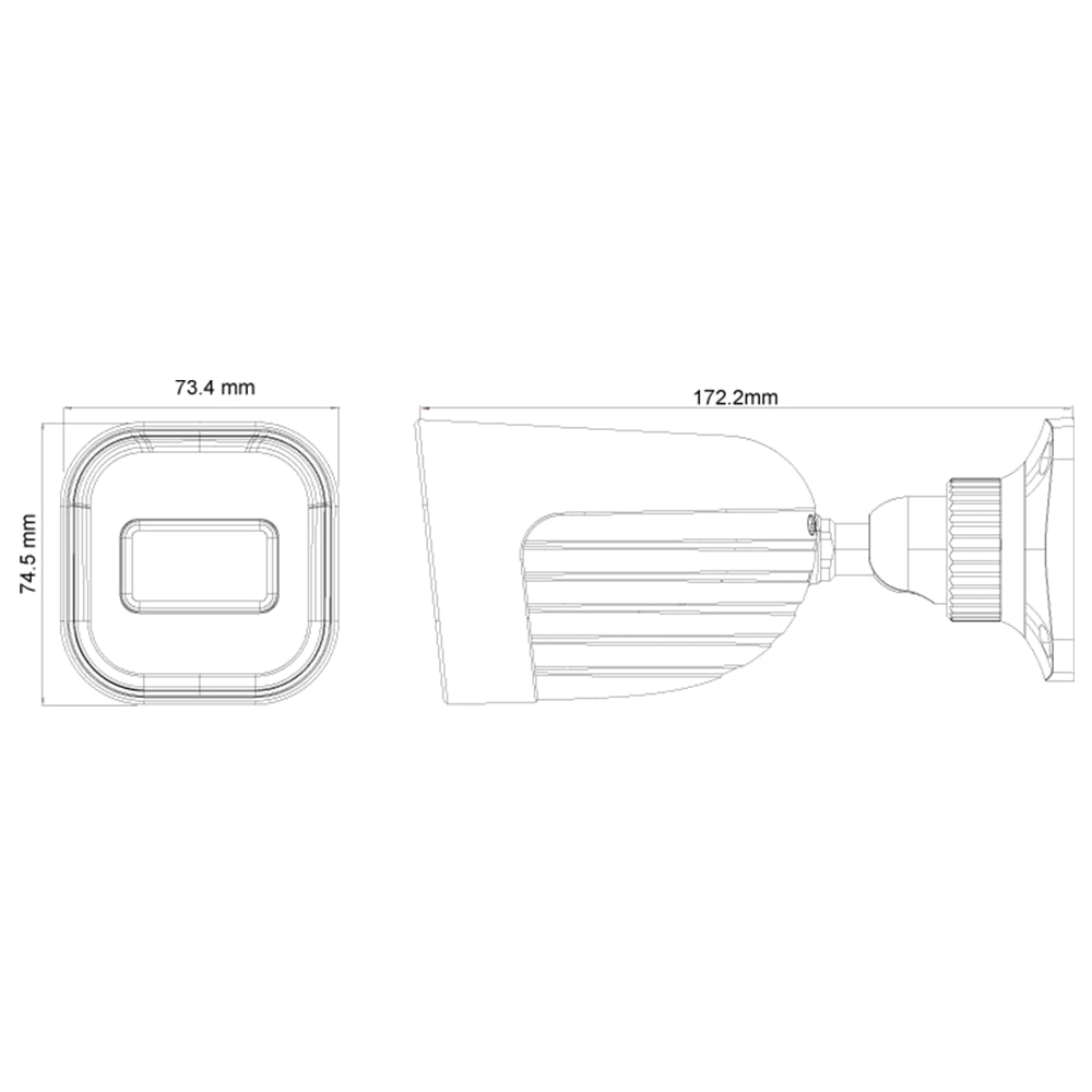 Provision-ISR 8MP Bullet 4 in 1 Analog MVF 2.8mm Fixed Lens w/20M IR Camera – White