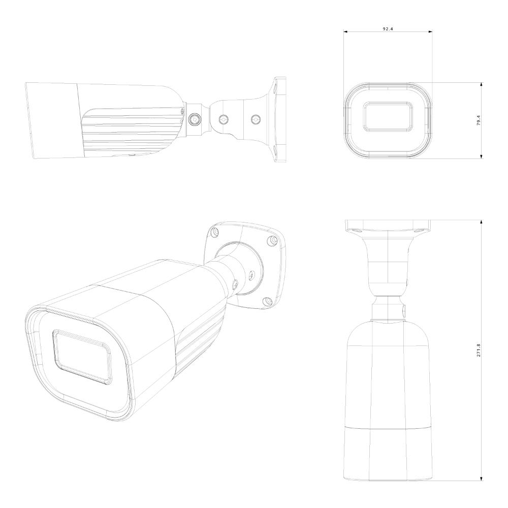 Provision-ISR 4MP DDA2 Analytics Motorized Vari-Focal Lens Large Bullet Camera