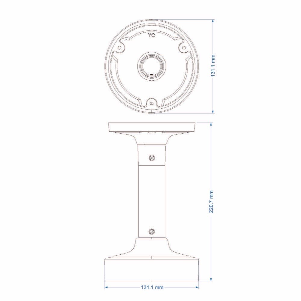 Provision-ISR Large Straight Bracket for FEI-360IP Camera