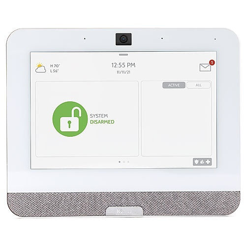 IQ IQP4009 IQ Panel Security/Home Automation Control Panel, PowerG, 345MHz, 7" all-in-One Touchscreen, Telus, White