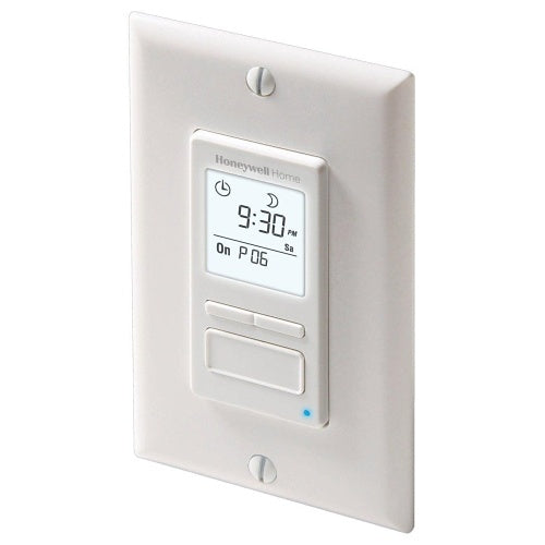 Honeywell Home PLS750C1000/U EconoSwitch Programmable Switch for Lights and Motors with Solar Timetable, White