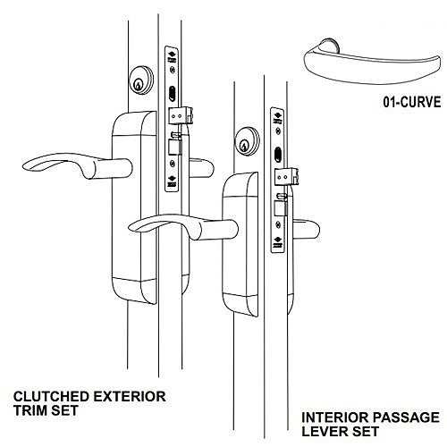 Adams Rite 2190-322-201-10B Dual Force Lock with Radius Strike, Electrified Trim Set and 1-1/8\\" Backset, Dark Bronze