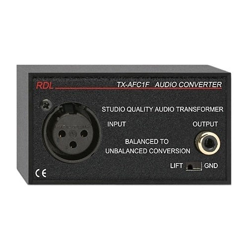 RDL TX-AFC1F TX Series Single-Channel Balanced to Unbalanced Audio Input Transformer