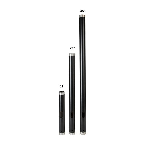 SunBrite SB-POLE-F-36-BL 36 IN Fixed Extension Pole for Outdoor Ceiling Mounts, Black