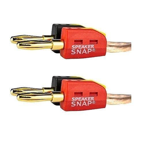 Speaker Snap SSBP4 High Connectivity Snap Lock Gold Plated Banana Plug Connectors, Compatible with 12 to 24 Gauge Speaker Wire, Pairs