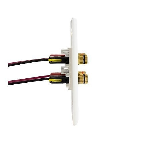 Speaker Snap SSKPW50 Keystone Binding Posts Snap Lock Connectors Compatible with 12 to 24 Gauge Speaker Wire, White, 25 pairs