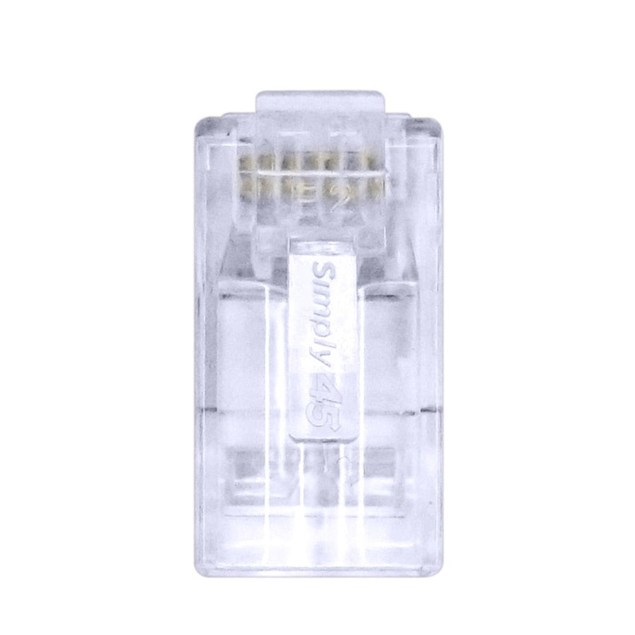Simply45® ProSeries Cat5e Unshielded Pass-Through RJ45 Modular Plugs with Cap45® 100 pc/Jar – Blue Tint