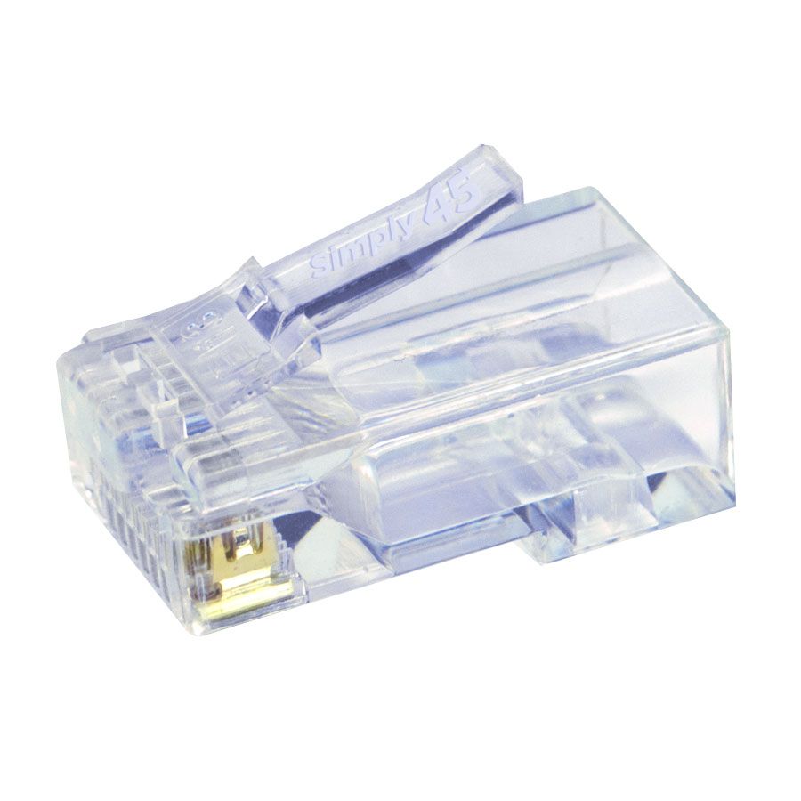 Simply45® Cat5e Unshielded Pass-Through RJ45 – 500 Plugs – Blue Tint