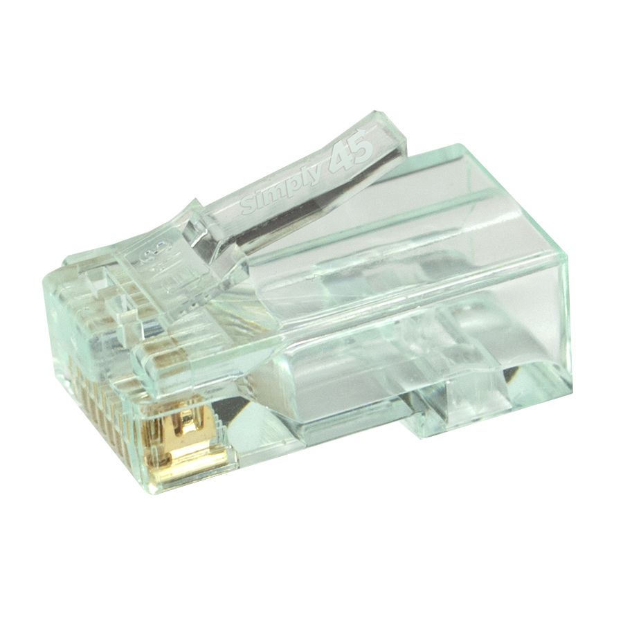 Simply45® Cat6 Unshielded Pass-Through RJ45 Modular Plugs 100 pc/Jar – Green Tint