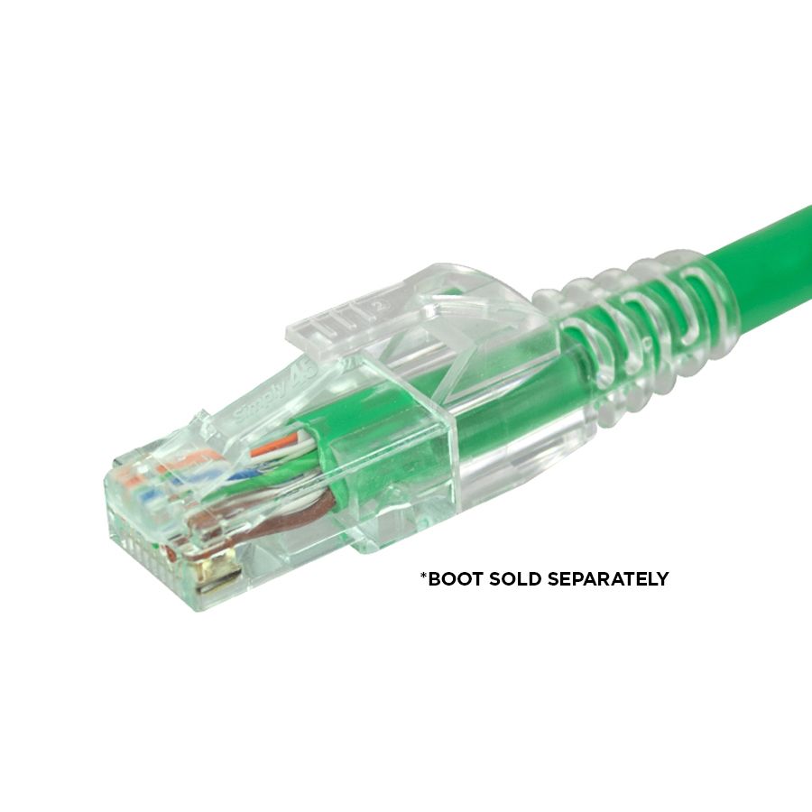 Simply45® Cat6 Unshielded Pass-Through RJ45 Modular Plugs 100 pc/Jar – Green Tint