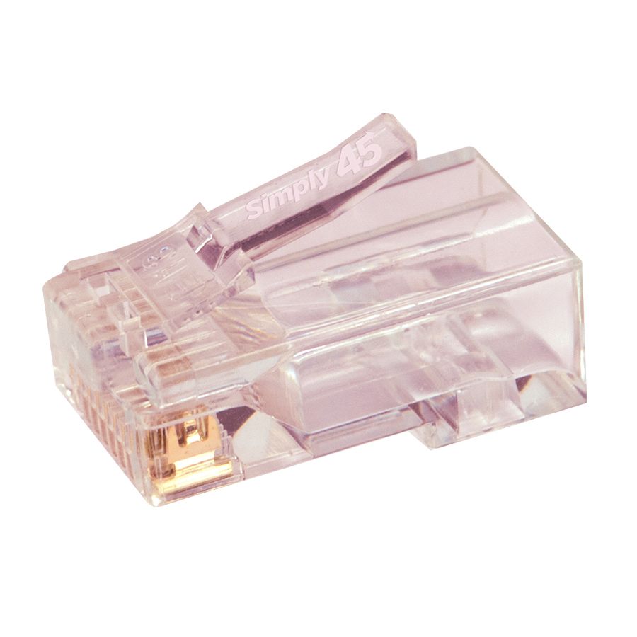 Simply45® Cat6/6a Unshielded Pass-Through RJ45 Modular Plugs 100 pc/Jar – Red Tint