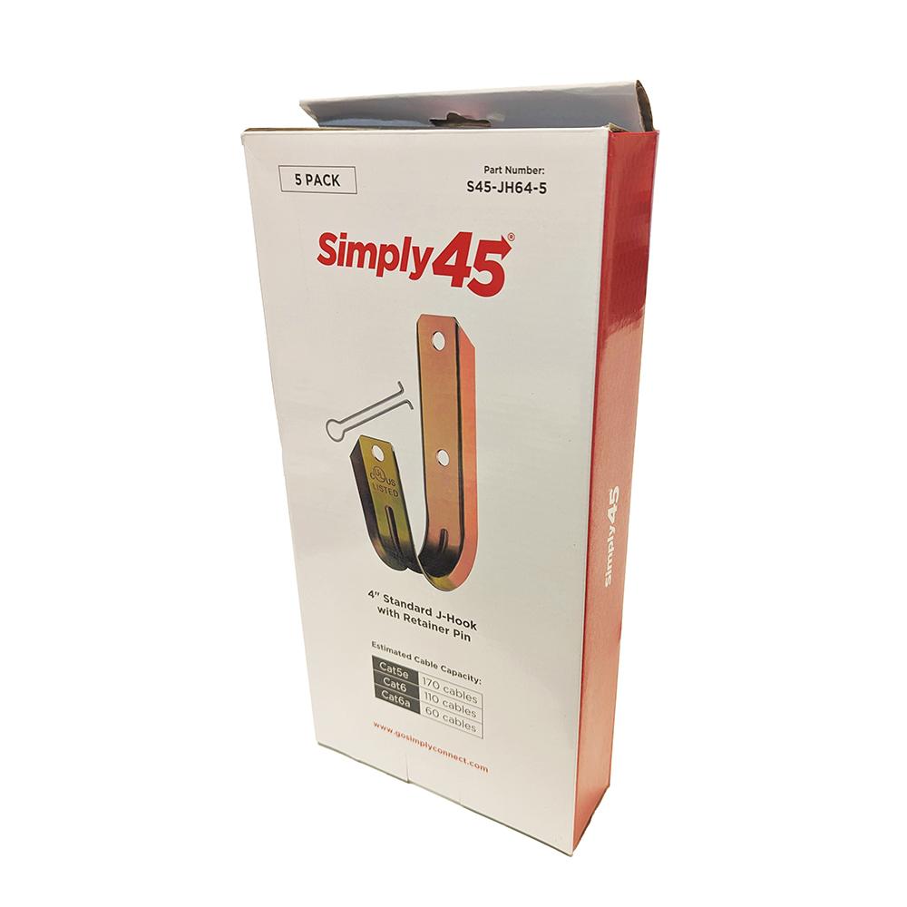 Simply45® Standard J Hooks, Size 4\\", 5 pc