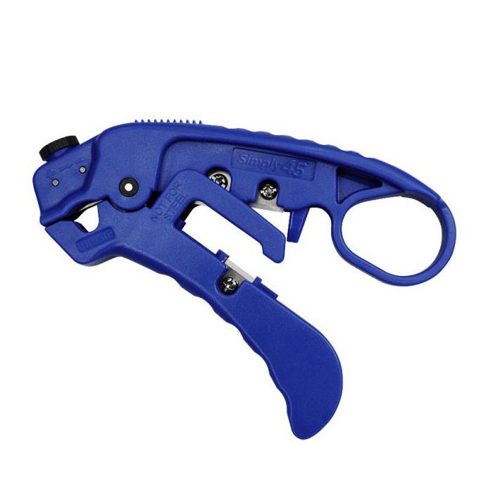 Simply45® Blue Adjustable LAN Cable Stripper for Shielded & Unshielded Cat5e/6/6a/7a – 1 ea./Blister Card