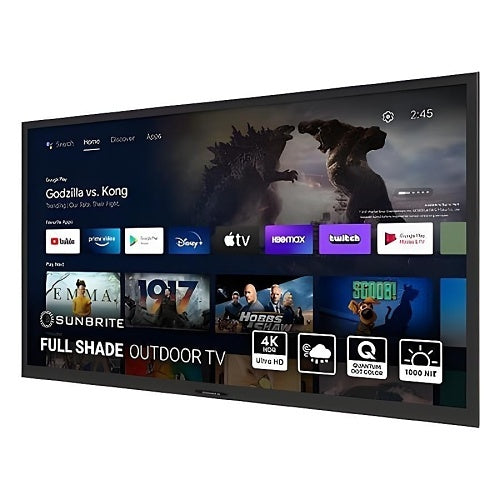 SunBrite SB-V3-55-4KHDR-BL Veranda Series 55\\" Full-Shade 4K HDR UHD Outdoor Smart Android TV, Black
