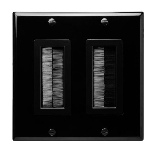 SynConnect Dual Gang Brush Plate – Black