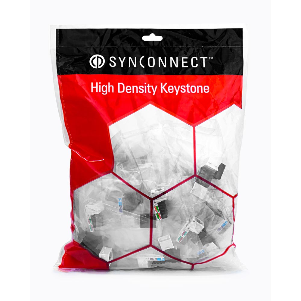 SynConnect Cat 5e Keystone Jack UTP 90 Degree, T568A/B – 25pcs