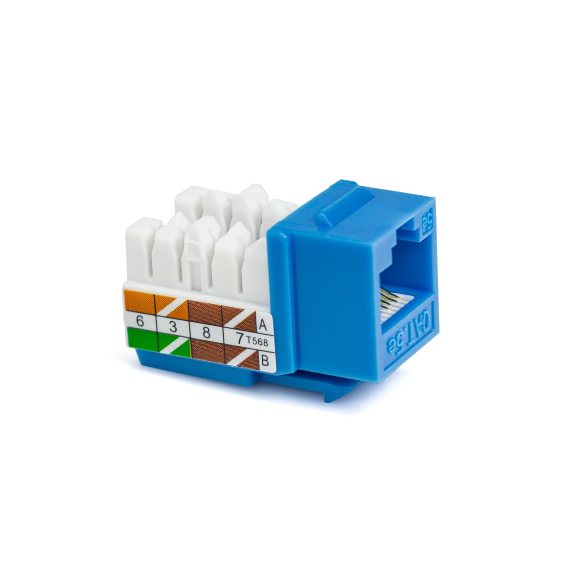 SynConnect Cat5E 90 Deg T568AB Contractor Series Keystone cUL – 10pc pkg – Blue